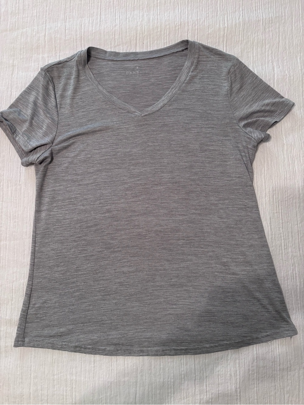 Danskin Gray V-Neck Short Sleeve Tee